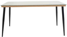 Τραπέζι Naoki μέταλλο μαύρο-pe φυσικό-γυαλί 160x90x78εκ