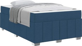 vidaXL Σκελετός Κρεβατιού με στρώμα Μπλε 120 x 200 cm ύφασμα