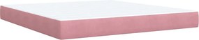 vidaXL Κρεβάτι Boxspring με Στρώμα Ροζ 180x200 εκ. Βελούδινο