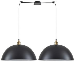 Φωτιστικό Οροφής  SE21-BR-10-BL2-MS50 MAGNUM Bronze Metal Pendant Black Shade with Black Fabric Cable+ - 51W - 100W - 77-8702