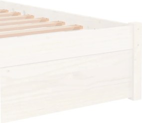 vidaXL Πλαίσιο Κρεβατιού Λευκό 75x190 εκ. Μασίφ Ξύλο Small Single
