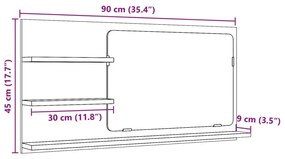 ΚΑΘΡΕΦΤΗΣ ΜΠΑΝΙΟΥ ΓΚΡΙ ΣΚΥΡΟΔΕΜΑΤΟΣ 90X11X45 ΕΚ. ΕΠΕΞ. ΞΥΛΟ 856260