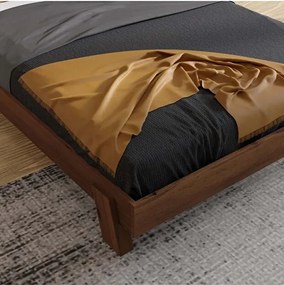 Stewehome Ξύλινο Κρεβάτι Ebruli Πεύκου Χρώμα Καρυδιά 200x200x13 cm