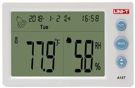 UNI-T θερμόμετρο &amp; υγρασιόμετρο , λειτουργία ρολόι &amp; ξυπνητήρι (A13T)