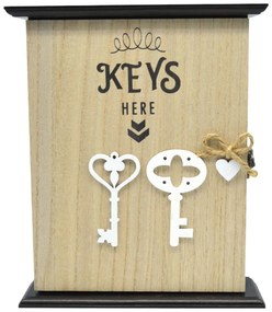 Κλειδοθήκη Ξύλινη Σε Φυσικό Χρώμα Keys Here 20x6x24cm