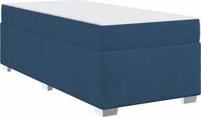vidaXL Σκελετός Κρεβατιού με στρώμα Μπλε 90 x 190 cm ύφασμα