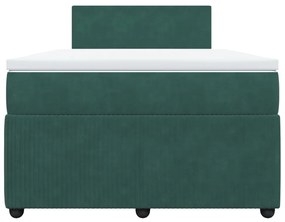 Κρεβάτι Boxspring με Στρώμα Σκούρο Πράσινο 120x200εκ. Βελούδινο - Πράσινο