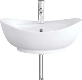 vidaXL Νιπτήρας μπάνιου Χρωμέ 59 x 35 x 21 cm Κεραμικό