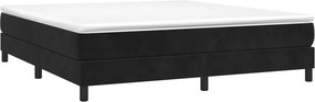 vidaXL Κρεβάτι Boxspring με Στρώμα Μαύρο 160x200 εκ. Βελούδινο