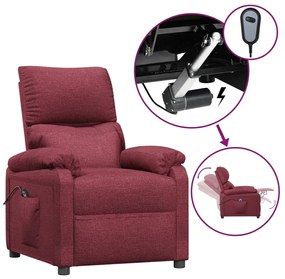 vidaXL Πολυθρόνα Ανακλινόμενη Ηλεκτρική Μπορντό Υφασμάτινη