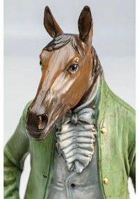 Διακοσμητική Επιτραπέζια Φιγούρα Sir Horse Standing Πράσινο Συνθετικό Υλικό 17,5x14x43,5 εκ - Πολύχρωμο