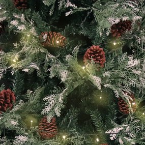 vidaXL Χριστ. Δέντρο Προφωτ. Πράσινο&Άσπρο 195εκ. Κουκουνάρια PVC&PE