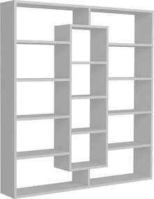 Βιβλιοθήκη Ample Megapap χρώμα λευκό 125x22x135,7εκ.