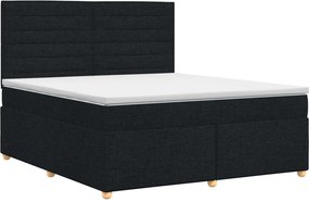 vidaXL Κρεβάτι box spring με στρώμα Μαύρο 160 x 200 cm Ύφασμα