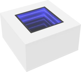 vidaXL Τραπεζάκι Σαλονιού με LED Λευκό 60x60x40 εκ. Επεξεργασμένο Ξύλο
