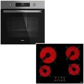 Teka Set HSB 6460 SS Πολυλειτουργικός Φούρνος 71lt &amp; TBC 64010 Κεραμική Εστία Αυτόνομη Μαύρη