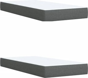 vidaXL Κρεβάτι Boxspring με Στρώμα Σκούρο Γκρι 200x200 εκ. Υφασμάτινο