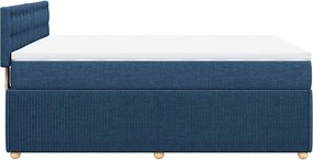 vidaXL Κρεβάτι Boxspring με Στρώμα Μπλε 160x200 εκ. Υφασμάτινο