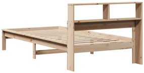 vidaXL Κρεβάτι Βιβλιοθήκη Χωρίς Στρώμα 75x190 εκ Μασίφ Ξύλο Πεύκο