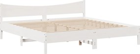 vidaXL Πλαίσιο Κρεβατιού με Κεφαλάρι Λευκό 200x200 εκ. από Μασίφ Πεύκο