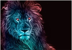 Αυτοκόλλητη φωτοταπετσαρία - Abstract lion - rainbow - 343x245