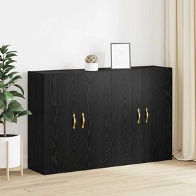 vidaXL Ντουλάπια Τοίχου 2 pcs Μαύρη δρυς 69.5 x 34 x 90 εκ.