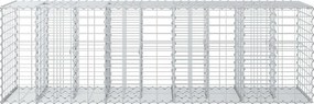 vidaXL Ανασηκωμένο κρεβάτι gabion Ασημί