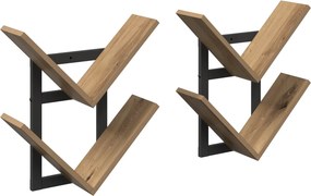 vidaXL Ράφι Τοίχου 2 pcs Artisan Δρυς 43 x 15 x 47 εκ