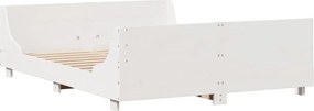 vidaXL Σκελετός Κρεβ. Χωρίς Στρώμα Λευκό 140x190 εκ Μασίφ Πεύκο