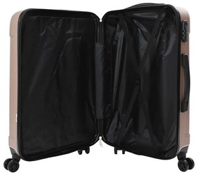 vidaXL Σετ Βαλίτσας με κλειδαριά 3 pcs ροζ χρυσό 50 x 31 x 78 εκ