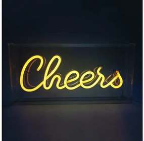 Διακοσμητικό Φωτιστικό Neon Led Πινακίδα Cheers 90xLED 3xAA 4W IP20 3000K X13901717 Aca-X13901717-Διάφανο X13901717
