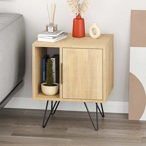 Κομοδίνο Glynn Megapap χρώμα φυσικό οξιάς 50,2x44,6x60εκ.