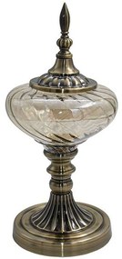 Βάζο Με Καπάκι 374-224-368 14x14x29cm Bronze Glass
