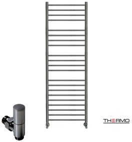 Thermo BELLAVIA Θερμαινόμενη πετσετοκρεμάστρα από ανοξείδωτο χάλυβα με υδραυλική λειτουργία 150x50cm Black Brushed PVD