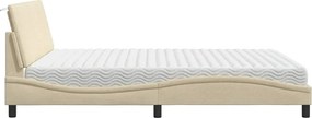 vidaXL Κρεβάτι με Στρώμα Hanko Κρεμ 180x200 εκ. Υφασμάτινο