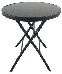 Τραπέζι Μεταλλικό ArteLibre Πτυσσόμενο TAURUS Μαύρο Φ60x70cm