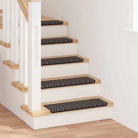 vidaXL Αυτοκόλλητα Ματ Σκαλοπατιών Ριγέ 15 pcs Ανθρακί 65 x 21 x 4 cm