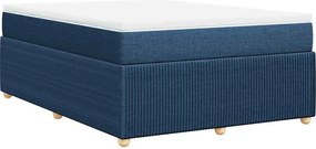 vidaXL Κρεβάτι Boxspring με Στρώμα Μπλε 160x200 εκ. Υφασμάτινο