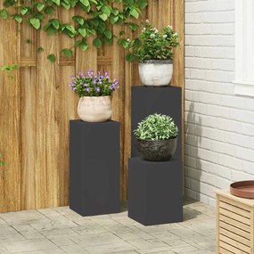 vidaXL Στήριξη φυτών 3 pcs Μαύρο 24 x 24 x 75 εκ. Ατσάλι