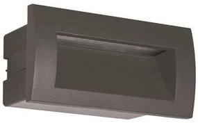Χωνευτό Φωτιστικό LED 3W IP54 3000K Ορθογώνιο Αλουμίνιο-Γυαλί Eurolamp-145-52503-Ανθρακί 145-52503