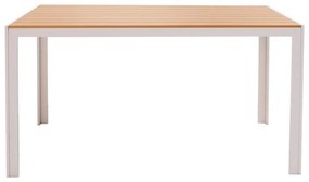 Τραπέζι Nares αλουμίνιο λευκό-plywood φυσικό 140x80x72.5εκ 140x80x72.5 εκ.