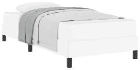 vidaXL Κρεβάτι με στρώμα Καθαρό Λευκό 100 x 200 cm Τεχνητό δέρμα