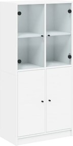 vidaXL Ντουλάπι με Πόρτες Λευκό 68x37x142 εκ. από Επεξεργασμένο Ξύλο