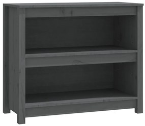 vidaXL Βιβλιοθήκη Γκρι 80 x 35 x 68 εκ. από Μασίφ Ξύλο Πεύκου