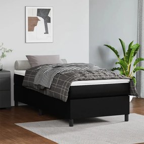 vidaXL Πλαίσιο Κρεβατιού Boxspring Μαύρο 100x200 εκ. Συνθετικό Δέρμα