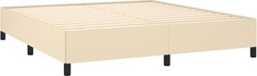vidaXL Κρεβάτι Boxspring με Στρώμα Κρεμ 180x200 εκ. Υφασμάτινο