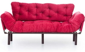 Καναπές - Κρεβάτι Τριθέσιος Nitta 859FTN1363 185x70x85cm Maroon Red