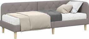 vidaXL Κρεβάτι Γωνίας Taupe 80 x 200 cm ύφασμα