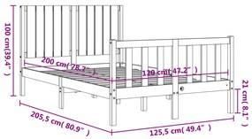 ΠΛΑΙΣΙΟ ΚΡΕΒΑΤΙΟΥ ΜΕ ΚΕΦΑΛΑΡΙ ΛΕΥΚΟ 120X200 ΕΚ. ΜΑΣΙΦ ΞΥΛΟ 3192942