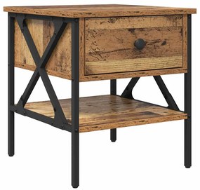 vidaXL Κομοδίνο με συρτάρι Παλαιό ξύλο 40 x 42 x 45 εκ.